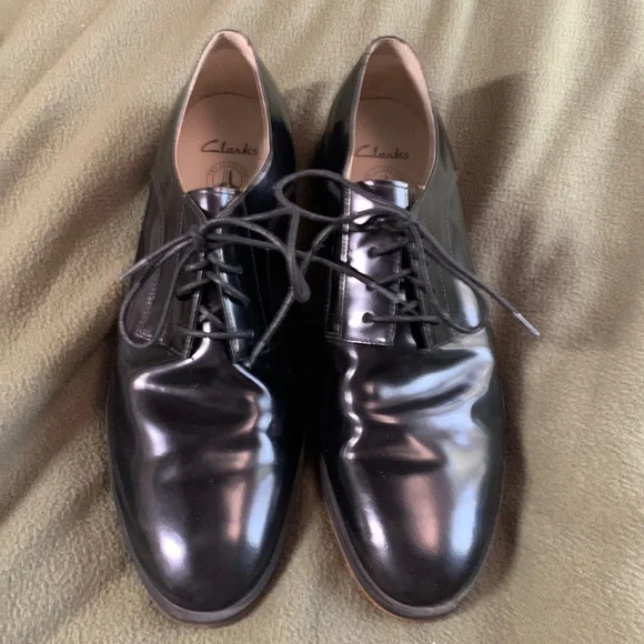 Clark’s men leather dress shoes. Black. Size 11M. - Picture 1 of 4